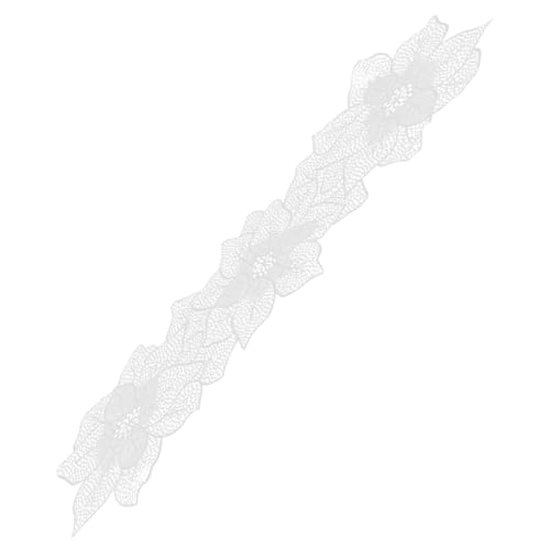 LOLIPPYY Hitzebeständiger PVC Tischläufer mit Floraler Laserausstanzung Rutschfestes Platzset für Esstisch Dekoratives Tischset für Küche und Festliche Anlässe Silberfarben von LOLIPPYY