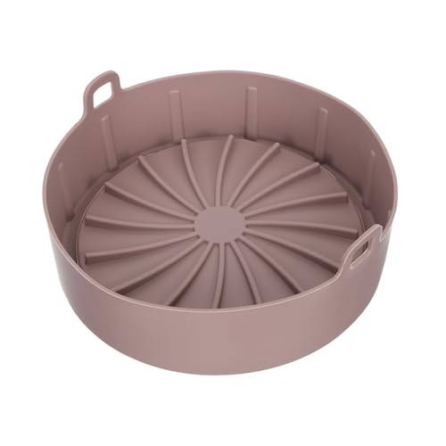 LOLIPPYY Hitzebeständiger Wiederverwendbarer Silikon Topf für Heißluftfritteuse Quadratische Backform mit Griffen Passend für Große Air Fryer zum Backen von Brot Snacks und Geflügel von LOLIPPYY
