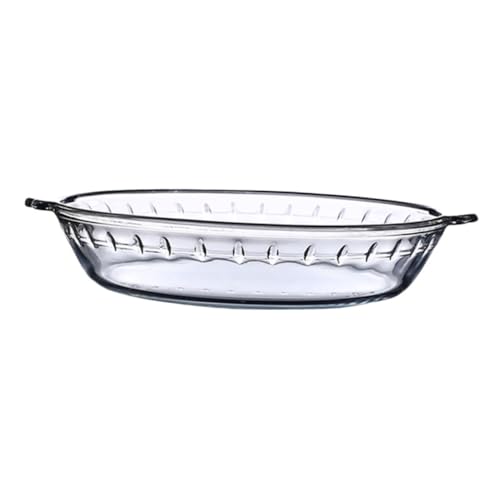LOLIPPYY Hitzebeständiges Glasbackblech Mikrowellengeeignet Ofenfest Kochgeschirr Runde Servierplatte Für Baked Rice Obst Gemüse Spülmaschinenfest Kratzfest von LOLIPPYY