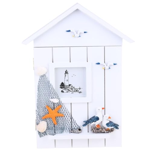 LOLIPPYY Holz Schlüsselbox Hausförmig Mediterraner Stil Wandmontage Schlüsselhalter mit Haken Dekorativ für Eingang Flur Küche zur Organisierten Aufbewahrung LOLIPPYY Holz Schlüsselbox Hausförmig Mediterraner Stil Wandmontage Schlüsselhalter mit Haken Dekorativ für Eingang Flur Küche zur Organisierten Aufbewahrung von LOLIPPYY