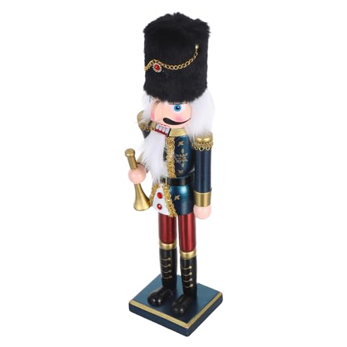 LOLIPPYY Holz Soldat mit Perlmutt-Finish Traditionelle Weihnachtsdekoration Robuste Handarbeit König mit Axt Vielseitig für Kamin Tisch Festliche Wohnraumgestaltung von LOLIPPYY