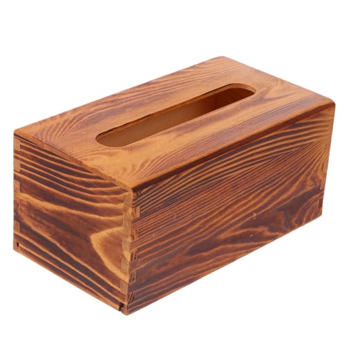 LOLIPPYY Holz taschentuchbox Retro Design aus Massivem Holz Langlebiger Tissue Holder für Wohnzimmer und Büro Dekorativer Papiertaschentuchspender Umweltfreundlich und Formstabil Tisch von LOLIPPYY