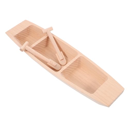 LOLIPPYY Holzboot Modellbausatz Unlackiertes Ruderboot Dekoration Aus Holz Robust und Vielseitig Für Schreibtisch Wohnzimmer Büro Natürliche Holzstruktur Für Bootsfahrer von LOLIPPYY