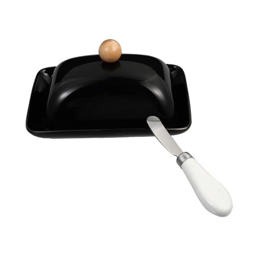 LOLIPPYY Keramik Butterdose mit Deckel und Cutter Hochwertige Butterdose aus Hochwertigem Porzellan Vielseitig für Butter Käse Kuchen Stilvolles Buttergefäß für Küche und Tisch von LOLIPPYY