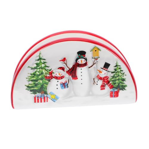 LOLIPPYY Keramischer Serviettenhalter Nordic Stil Weihnachtsmotiv Stabiles Design Kompakte Moderner Tischdeko Napkin Container für Küche und Esszimmer von LOLIPPYY