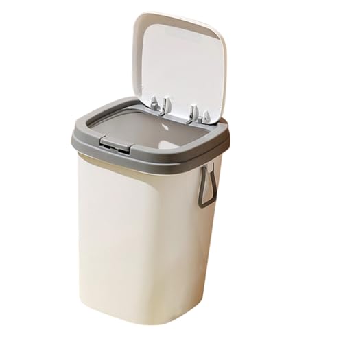 LOLIPPYY Kleiner Nordic Style Mülleimer mit Deckel Press öffnung Praktischer Kunststoff Abfalleimer für Büro Bad Küche und Wohnzimmer Kompakt und Langlebig für Schreibtisch und Kleine von LOLIPPYY