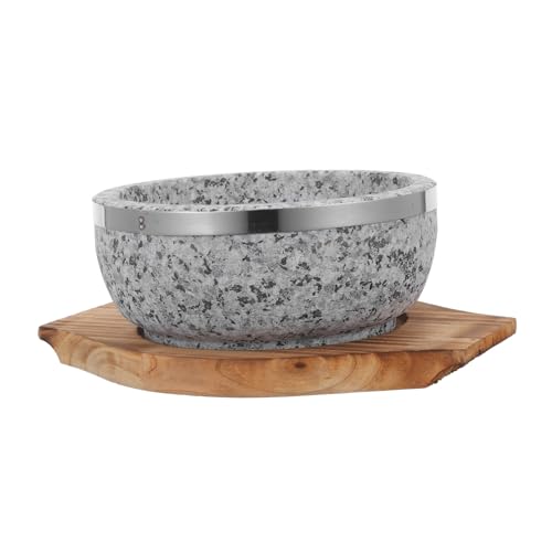 LOLIPPYY Koreanische Bibimbap Steinschale Natürlicher Hitzebeständiger Stein mit Kohleholztablett Vielseitige Sichere Kochschüssel für Koreanische Küche Geeignet für Zuhause und Restaurant LOLIPPYY Koreanische Bibimbap Steinschale Natürlicher Hitzebeständiger Stein mit Kohleholztablett Vielseitige Sichere Kochschüssel für Koreanische Küche Geeignet für Zuhause und Restaurant von LOLIPPYY