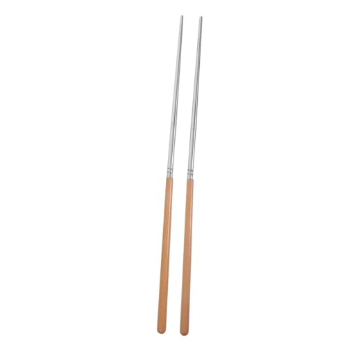 LOLIPPYY Lange Edelstahl Kochstäbchen mit Ergonomischem Holzgriff Rutschfest und Hitzebeständig für Braten Hot Pot und Nudelgerichte Vielseitiges Küchenwerkzeug für Sicheres Kochen von LOLIPPYY