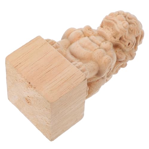 LOLIPPYY Massive Holzsäulen Finials mit Kunstvoller Römischer Brückenskulptur Handgeschnitzt Stabile Möbelverzierung Fu Hunde in Dekorative Endstücke für Gardinenstangen und Zaunpfosten von LOLIPPYY