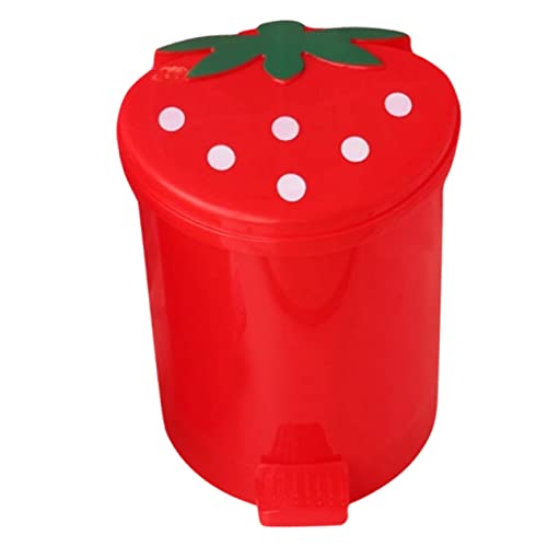 LOLIPPYY Mini Cartoon Mülleimer für Büro und Zuhause Kreativer Abfallbehälter Rot Platzsparend für Küche Wohnzimmer und Schlafzimmer von LOLIPPYY