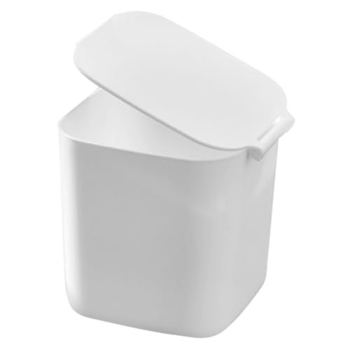 LOLIPPYY Mini Desktop Mülleimer mit Deckel Kompakter Plastik abfalleimer Platzsparend und Hygienisch für Küche Büro und Schlafzimmer Praktischer Tischmülleimer mit Staubschutz von LOLIPPYY