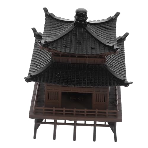 LOLIPPYY Miniatur Pagoden Gartenfigur Wetterfeste Aquarium Deko Kompakter Asiatischer Pavillon Langlebiges Kunststoffmodell für Bonsai und Tischlandschaft Dekorative Micro-Landschaft für von LOLIPPYY