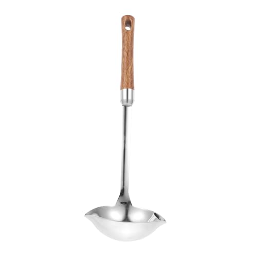 LOLIPPYY Ölabscheider Löffel aus Holz und Silikon Praktische Fettsieb Suppenkelle mit Langem Griff Hitzebeständig Leicht zu Reinigen für Fettfreie Suppe und Hot Pot Gesundes Kochen von LOLIPPYY