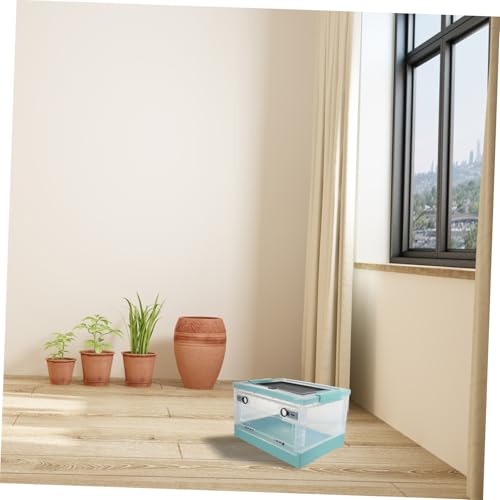 LOLIPPYY Plastik Hamsterkäfig mit Belüftung Faltbarer Kleintierkäfig für Hamster und Kleine Haustiere Atmungsaktives Sicheres Zucht Aufbewahrungsbox Blau von LOLIPPYY
