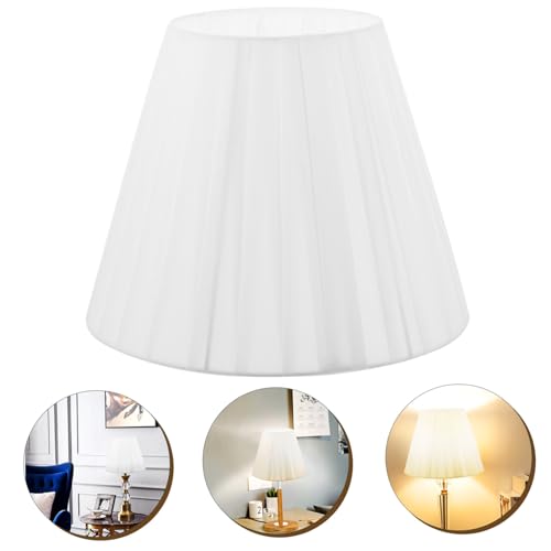LOLIPPYY Plissee Lampenschirm aus Stoff Weiß Abnehmbar für Tisch Steh Wandlampen Einfache Montage Dekorativ und Vielseitig für Wohn Arbeitsräume von LOLIPPYY