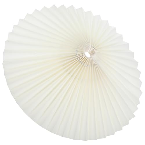 LOLIPPYY Plissee Lampenschirm aus Stoff und Metall Drehbarer Schirm für Tischlampe Stabiler Lampenüberzug Augenschonend Langlebig Beige Lampenschirm für Schreibtischleuchte von LOLIPPYY