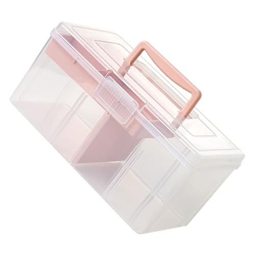 LOLIPPYY Praktische Aufbewahrungsbox Kunststoff mit Griff Multifunktionale Bastel Organizer für Nähbedarf Tragbare Transparente Box für Vielseitige Nutzung Großrosa LOLIPPYY Praktische Aufbewahrungsbox Kunststoff mit Griff Multifunktionale Bastel Organizer für Nähbedarf Tragbare Transparente Box für Vielseitige Nutzung Großrosa von LOLIPPYY