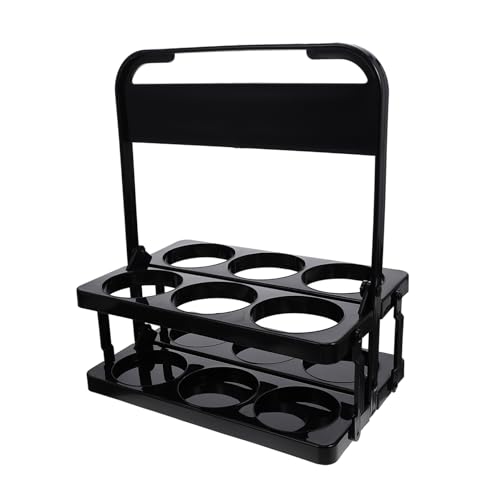 LOLIPPYY Praktischer Bierflaschenhalter Faltbar mit Tragegriff Langlebiger Schwarzer Flaschenkorb für Bar Ktv und Zuhause Stapelbarer Organizer für Flaschen und Dosen von LOLIPPYY