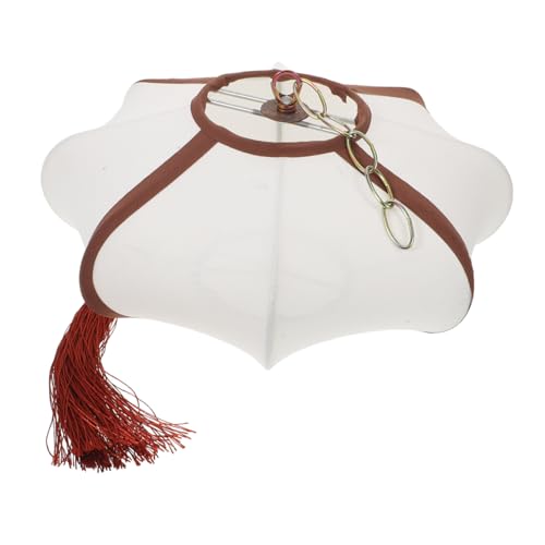 LOLIPPYY Retro Stoff Lampenschirm Vintage Pendelleuchte Asiatischer Stil Dekorative Hängelampe Für Chinesisches Restaurant Wohnzimmer Flur Kunstvolle Beleuchtung von LOLIPPYY