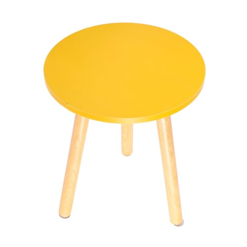 LOLIPPYY Runder Beistelltisch Nordic Style Dickes Design mit Stabilem Holzgestell Moderner Minimalistischer Couchtisch für Wohnzimmer Schlafzimmer Büro und Outdoor Langlebig und Sicher von LOLIPPYY