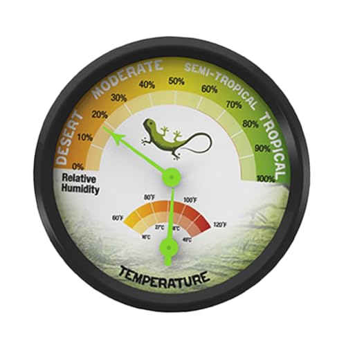 LOLIPPYY Rundmechanischer Temperatur und Luftfeuchtigkeitsmesser für Reptilien Terrarien Präzise Anzeige Batteriefrei Robustes Design für Schildkröten und Eidechsenboxen LOLIPPYY Rundmechanischer Temperatur und Luftfeuchtigkeitsmesser für Reptilien Terrarien Präzise Anzeige Batteriefrei Robustes Design für Schildkröten und Eidechsenboxen von LOLIPPYY