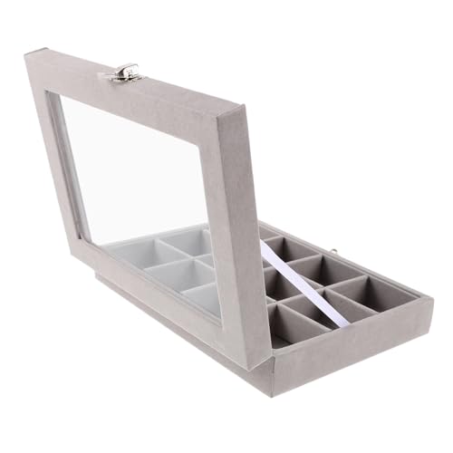 LOLIPPYY Schmuckaufbewahrungsbox mit Fächern und Durchsichtigem Fenster Tragbarer Organizer für Ohrringe Armbänder Ringe und Halsketten Samtgefüttert für und Reise von LOLIPPYY