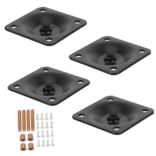 LOLIPPYY Schwarze Tischbeinhalterung aus Robustem Teiliges Montageset für Sofa und Möbel Stabile Verbindung mit Flachen Montageplatten für Möbelreparatur und Sitzmöbel von LOLIPPYY