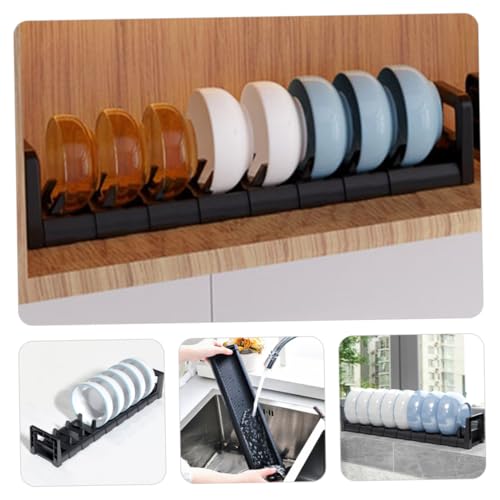 LOLIPPYY Schwarzes Abtropfgestell aus Langlebigem PP mit Fächern Platzsparend und Stabil Integrierter Abtropffunktion für Saubere Küchenarbeitsplatten Elegantes Design für Moderne Küchen von LOLIPPYY