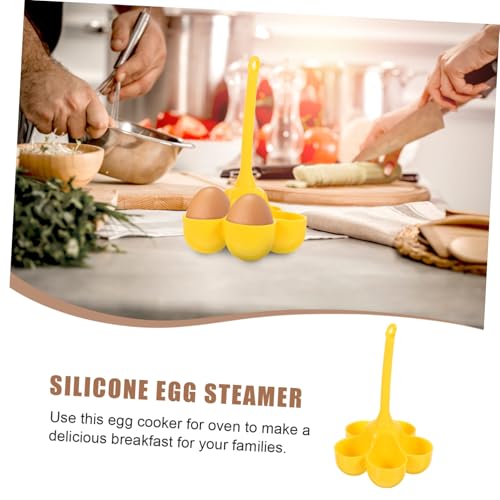 LOLIPPYY Silikon Eierkocher Mikrowellen Eierhalter Dampfgarer Eierkocher Hochtemperaturbeständig Kompakt Für Frühstück Dämpfen und Kochen Küchenhelfer Bpa frei Gelb von LOLIPPYY