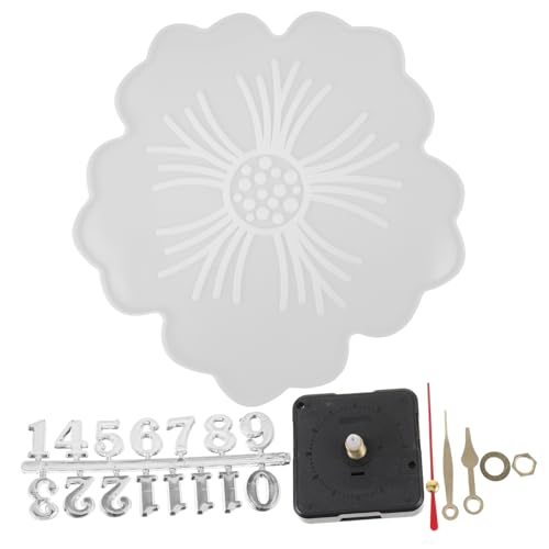 LOLIPPYY Silikonform Uhr DIY Blumenform Flexibel Langlebig Widerstandsfähig für Wanduhren und Handwerkszubehör zum Basteln mit Getrockneten Blumen Geeignet von LOLIPPYY