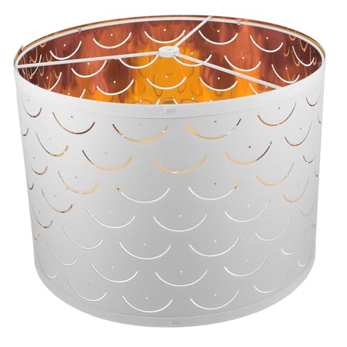 LOLIPPYY Stoff Lampenschirm Weiß Wellenförmig Halbkreisform Vintage Stil Für Tischlampe Stehleuchte Und Wandlicht Weichzeichnend Licht Heimdekoration von LOLIPPYY