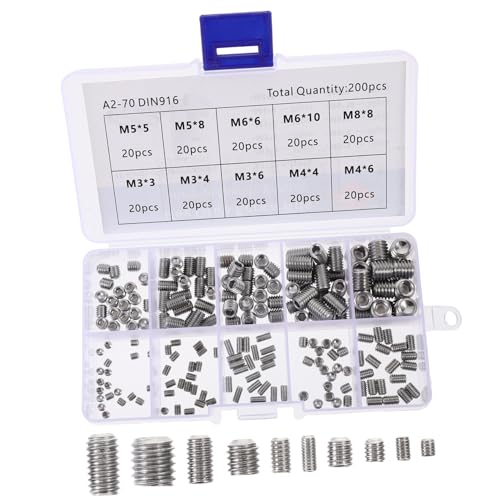 LOLIPPYY Teiliges Edelstahl Innensechskant Madenschrauben Gewindeschrauben mit Klarem Gewinde Kopflos für Sichere Befestigung bei Reparaturen und DIY Robust und Rostfrei für Badezimmer und LOLIPPYY Teiliges Edelstahl Innensechskant Madenschrauben Gewindeschrauben mit Klarem Gewinde Kopflos für Sichere Befestigung bei Reparaturen und DIY Robust und Rostfrei für Badezimmer und von LOLIPPYY