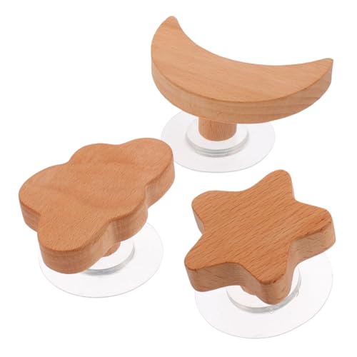 LOLIPPYY Teiliges Holz Wandhaken Wolke Mond Stern Selbstklebend Stabil und Platzsparend Multifunktional für Bad Schlafzimmer zum Aufhängen von Handtüchern Jacken Taschen Dekorative von LOLIPPYY