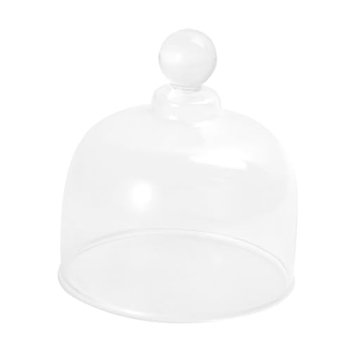 LOLIPPYY Transparente Glas Abdeckhaube für Lebensmittel Schutz Staubschutzhaube mit Rundem Öffnungsrand Hitze und Kältebeständig Modern Gestaltete Kuchenglocke für Dessert und Obst von LOLIPPYY