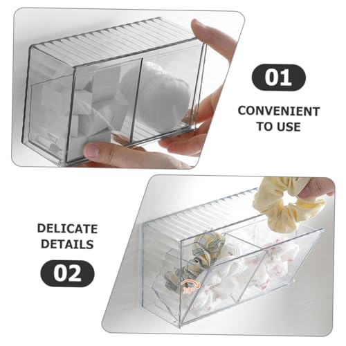LOLIPPYY Transparente Wandmontierte Aufbewahrungsbox für Wattestäbchen und Haargummis Klappbarer Deckel Staubgeschützt Multifunktionaler Badezimmer Organizer für Bad Schlafzimmer Küche und LOLIPPYY Transparente Wandmontierte Aufbewahrungsbox für Wattestäbchen und Haargummis Klappbarer Deckel Staubgeschützt Multifunktionaler Badezimmer Organizer für Bad Schlafzimmer Küche und von LOLIPPYY