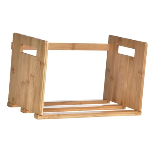 LOLIPPYY Verstellbares Holz Schreibtisch bücherregal Erweiterbares Organizer Regal für Büro und Studenten Platzsparendes Multifunktionales Desktop aufbewahrungssystem Einfach zu Bedienen von LOLIPPYY