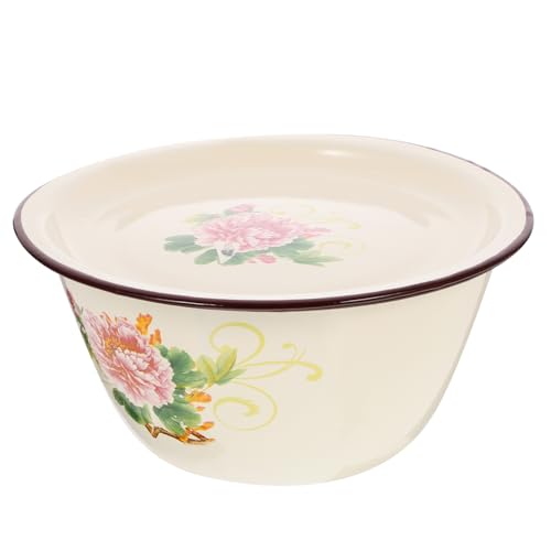 LOLIPPYY Vintage Emaille Schüssel mit Deckel Emaillierte Servierschale und Rührschüssel Vielseitige Küchenschüssel für Schmalz Suppe Obst und Teig Robust und Dekorativ für Haushalt und von LOLIPPYY