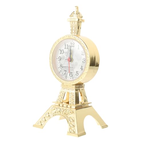 LOLIPPYY Vintage Schreibtisch Wecker Eiffelturm Design Tischuhr Analog Praktisch für Schlafzimmer Wohnzimmer Büro Dekorative Weckfunktion Ohne Tickgeräusche von LOLIPPYY