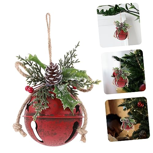 LOLIPPYY Vintage Weihnachtsglöckchen aus Kleine Rote Glocke im Used Look Hängende Weihnachtsdeko für Fenster Wohnzimmer und Party Kompakt Robust und Dekorativ von LOLIPPYY