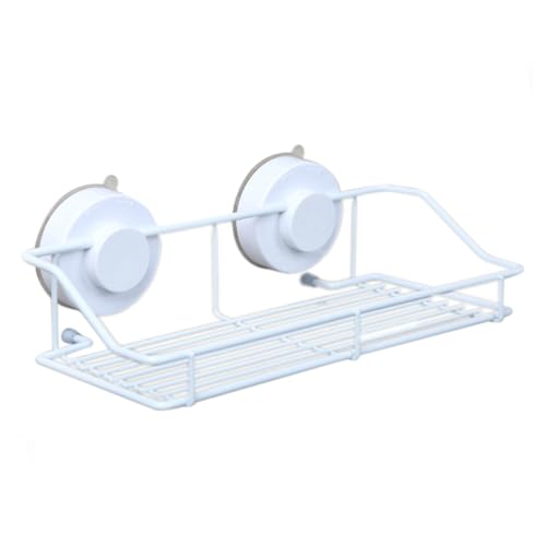 LOLIPPYY Wandmontiertes Badezimmerregal mit Saugnapf Platzsparendes Küchen Badorganizer Regal Rostfreier Drahtkorb Weiß Einfache Wandaufbewahrung ohne Bohren LOLIPPYY Wandmontiertes Badezimmerregal mit Saugnapf Platzsparendes Küchen Badorganizer Regal Rostfreier Drahtkorb Weiß Einfache Wandaufbewahrung ohne Bohren von LOLIPPYY