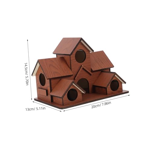 LOLIPPYY Wetterfester Holz vogelhaus mit Eingängen für Außenbereich Robustes Nistkasten für Wildvögel Dekoratives Gartenhaus zur Vogelbeobachtung und Natürlicher Außenraumgestaltung von LOLIPPYY