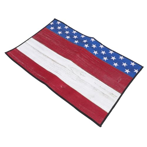 LOLIPPYY rutschfeste Independence Day Fußmatte Dekorativer Türvorleger mit Farbenfrohem Design Saugfähige Bodenmatte für Innenbereiche Waschbar und Wiederverwendbar Partydekor von LOLIPPYY