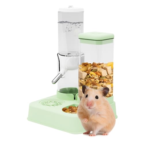 LOLLBIRD 2-in-1 Hamster-Wasserflasche und verbesserter Futterspender – 35 % größere Futterkapazität, auslaufsicheres Design für Glastanks/Drahtkäfige, Kleintierzubehör (Grün, 12,4 cm + 13,9 cm + 14,9 LOLLBIRD 2-in-1 Hamster-Wasserflasche und verbesserter Futterspender – 35 % größere Futterkapazität, auslaufsicheres Design für Glastanks/Drahtkäfige, Kleintierzubehör (Grün, 12,4 cm + 13,9 cm + 14,9 von LOLLBIRD
