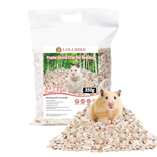 LOLLBIRD Aspen Bedding: Reine Späne ODER Espen-Apfel-Mischung, staubarm, geruchsreduzierend, für Hamster, Rennmäuse, Mäuse, 350 g/3,5 l pro Beutel (Pappelraufaser) von LOLLBIRD