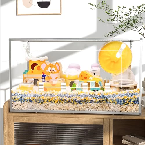 LOLLBIRD Hamsterkäfig aus Aluminium, 86,1 x 48 x 46 cm, kaufester Lebensraum mit leicht zu reinigender Basis für Syrer/Zwerghamster (2,387 cm² großer Platz + stapelbar) (86,1 x 48 x 46 cm (oben am von LOLLBIRD