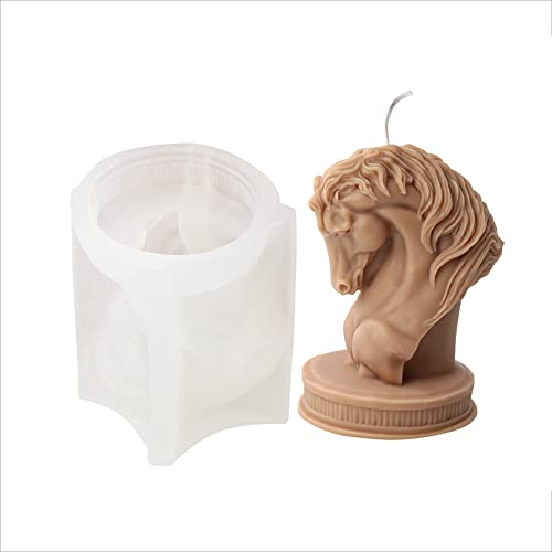 LOLPALONE 1 PCS Statue Kopf Kerze Silikonform Büste Reiten Skulptur Kunst Figuren Tier Poney Kerze Form Kerze Form LOLPALONE 1 PCS Statue Kopf Kerze Silikonform Büste Reiten Skulptur Kunst Figuren Tier Poney Kerze Form Kerze Form von LOLPALONE
