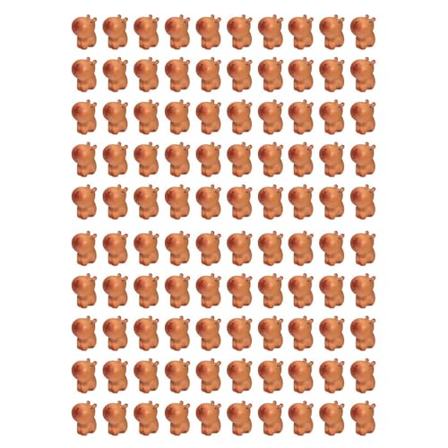 LOLPALONE 100X Mini-Capybara-Statue Aus Kunstharz, Capybara-Modell-Ornamente, Miniaturtiere, Bastelornamente für Den Schreibtisch im Freien von LOLPALONE