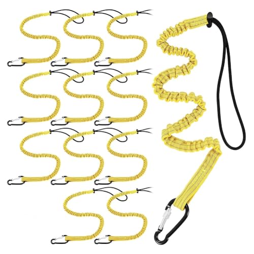 LOLPALONE 12 Pack Werkzeug für die schwere Schraube Verriegelung Schwerer Schraubkarabinator Shock Shock Shock Corder Endper und Gelb Einziehbarer Loop von LOLPALONE