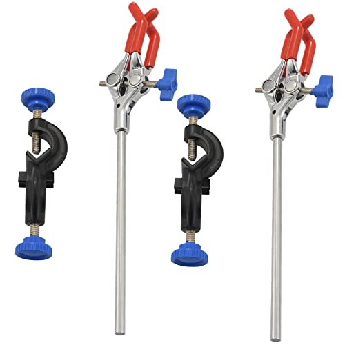 LOLPALONE 2 x Lab Clamp 3 Kopf beschichtet mit Gummi eine Fingerspitze mit schwarzem Clip für Laborhalterung von LOLPALONE