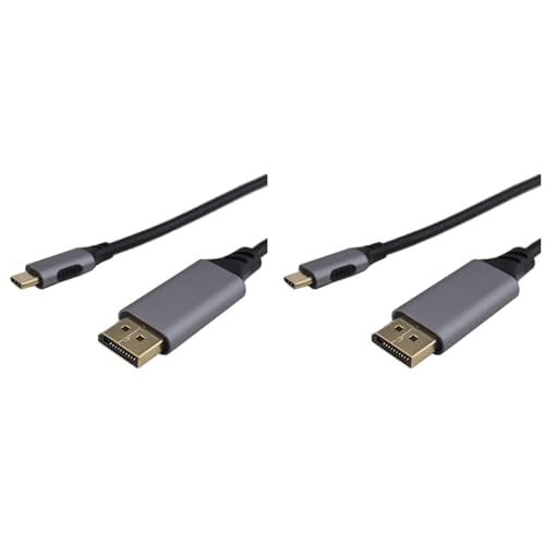 LOLPALONE 2 x USB C auf DisplayPort 8K 60Hz Version DP1.4 Spiele Typ C A DP HD 1 Meter (4K144Hz 4K@120Hz 2K@165Hz) von LOLPALONE